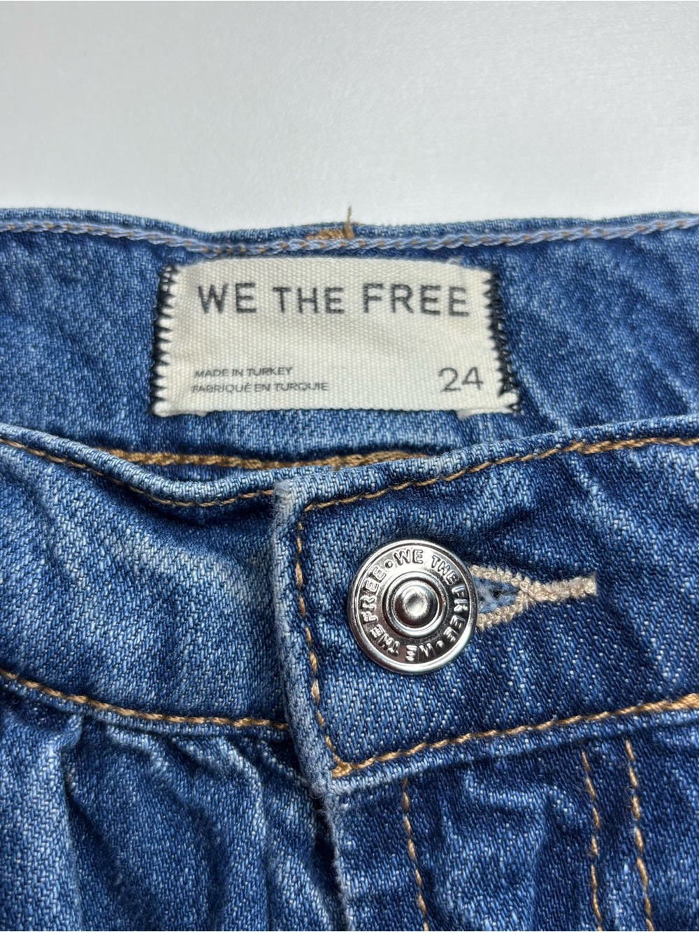 FREE PEOPLE WE THE FREE DENIM MICRO MINI SKORT SKIRT BLUE SIZE 24 - Picture 8 of 11